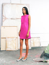 Vestido curto smoking - Magenta