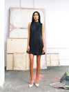 Vestido curto smoking - Preto